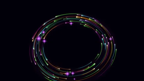 Neon Quantum Particle Orbit Loop Pink Cyber Space Motion Graphic Stock Footage 341846415