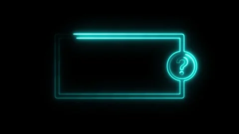 Neon question and answer test menu choice animation isolated on black background Stock Footage 321469573