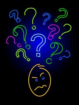 Neon question Stock Illustration