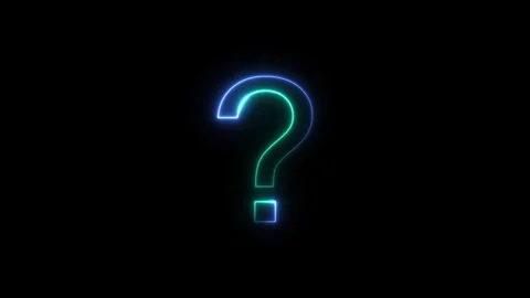 Neon question mark animation. Neon sign in the shape of a question mark. Stock Footage 294962599