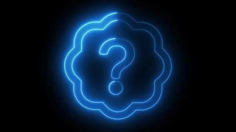 Neon Question Mark in Cloud Shape Stock Illustration
