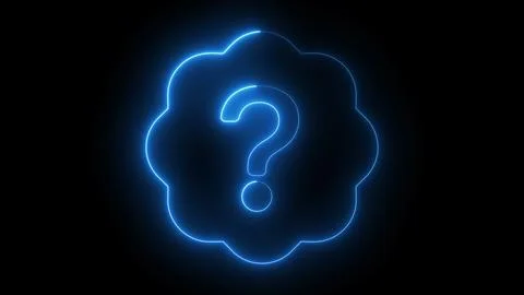 Neon Question Mark in Cloud Shape Stock Illustration