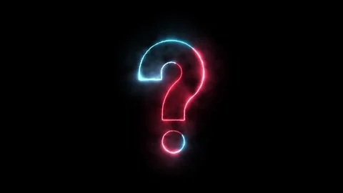 Neon question mark help inquiry mystery animation Stock Footage 330539298