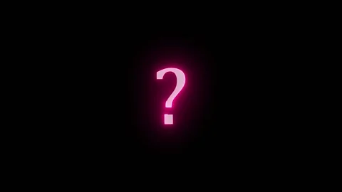 Neon question mark icon animation on black background Stock Footage 307416368