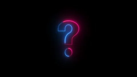 Neon Question mark icon blue pink color ... | Stock Video | Pond5