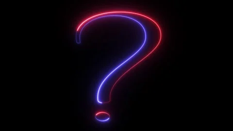Neon question mark icon. Blue and pink neon glowing question mark abstract .. Stock Footage 295933072
