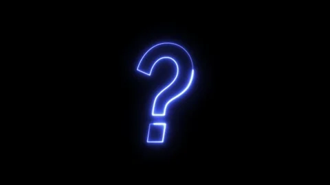 Neon Question mark symbol on black background. Question mark sign animation. Stock Footage 290014877
