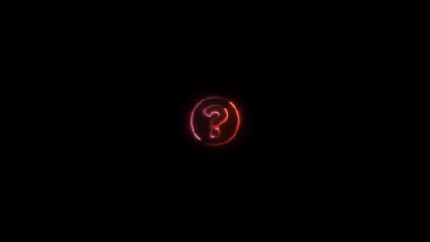 Neon question mark symbol glowing on black background Stock Footage 334638899