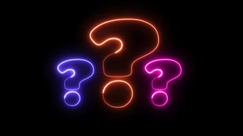 Neon Question Marks Enigma: A Digital Art Mystery Stock-Footage 310729505
