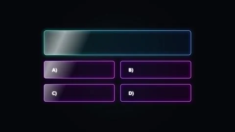 Neon quiz interface template with multiple choice options for digital prese.. Stock-Footage 344855543