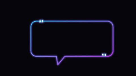 Neon Quote Marks Animation on Dark Background in 4K Stock Footage 341483244