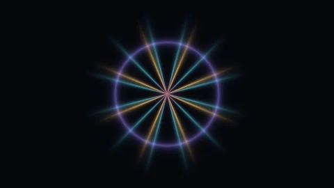 Neon Radial Light Circle Seamless Loop Stock Footage 340638844