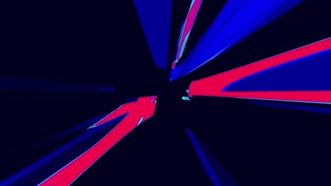 Neon Radial Warp Motion Background Loop, Energetic Futuristic Tunnel Stock Footage 336354650