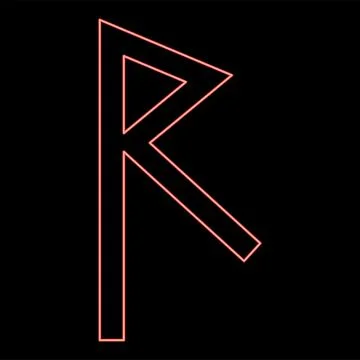 Neon raido rune raid symbol road red color vector illustration image flat sty Stock Illustration