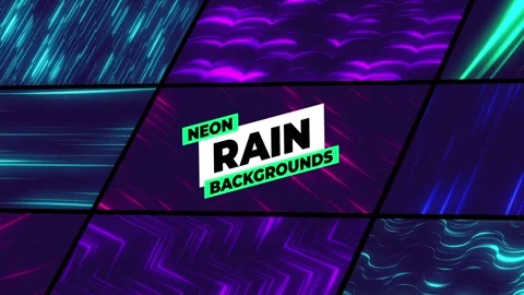 Neon Rain Backgrounds After Effects素材