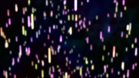 Neon Rain Falling Particles Glowing Rainbow Colors on Dark Backdrop Stock Footage 117030466