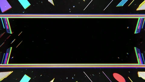 Neon rainbow animated frame border with copy space text overlay seamless lo.. Stock Footage 342043386