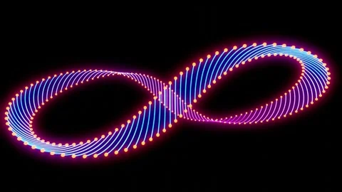 Neon rainbow colored infinity sign animation Stock Footage 279514941