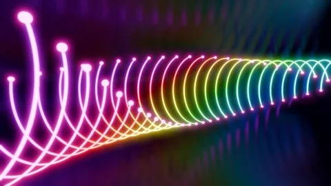 Neon Rainbow Colored shining lines animation Stock Footage 279514956