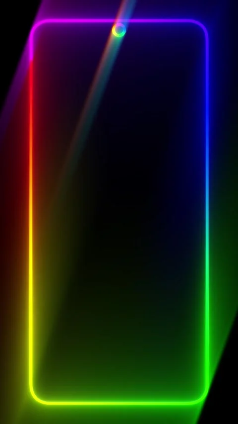 Neon Rainbow Frame on Black Background Stock Footage 313219505