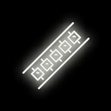 Neon ram memory icon glowing on dark background イラスト素材