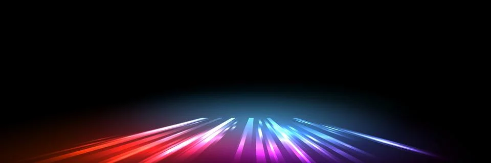 Neon rays vector abstract background. Futuristic technological style Stock Illustration