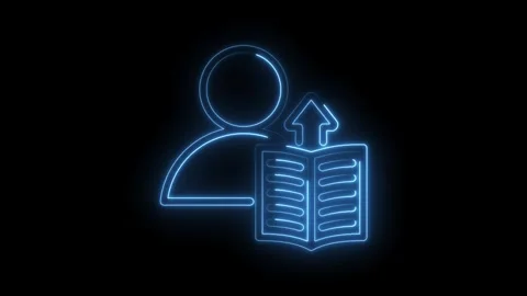 Neon reader with arrow up learning concept educational progress knowledge Stock Footage 330777895