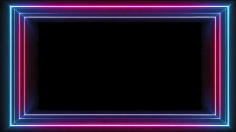 Neon rectangle border decorative frame for copy space text overlay seamless.. Stock Footage 339791800