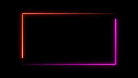 Neon Rectangle Border .neon rectangle frame. neon line loop animation. Stock Footage 291946052
