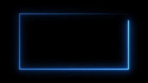 Neon rectangle empty frame. Blue color neon color rectangle empty frame. Sq.. Stock Footage 293484486