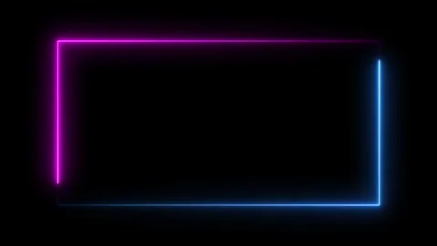 Neon rectangle empty frame. Blue color neon color rectangle empty frame. Sq.. Stock Footage 293484498