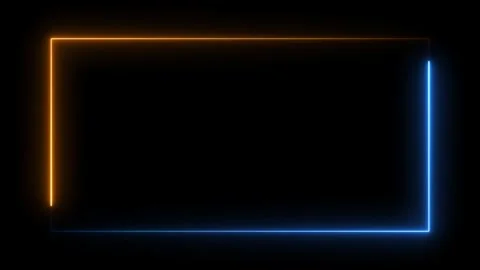 Neon rectangle empty frame. Blue color neon color rectangle empty frame. Sq.. Stock Footage 293484501