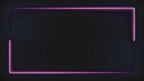 Neon rectangle frame abstract motion background. Two purple color lines moving Stock Footage 160128092
