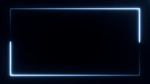 Neon rectangle frame abstract motion background. Two dark blue lights moving on Stock Footage 195770333