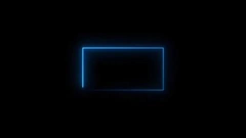 Neon rectangle frame animated, glowing neon seamless looped animation Stock Footage 263874132
