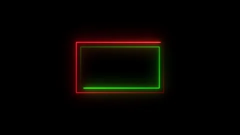 Neon rectangle frame animated, glowing neon seamless looped animation Stock Footage 263874150