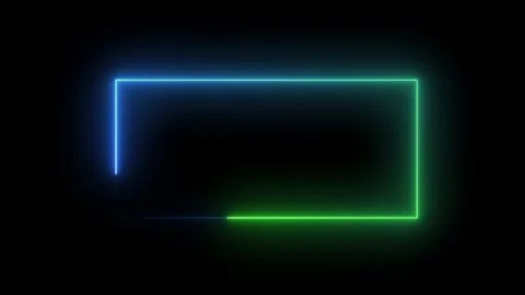 Neon rectangle frame animated video Stock Footage 294698167