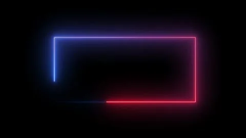 Neon rectangle frame animated video Stock Footage 294698177
