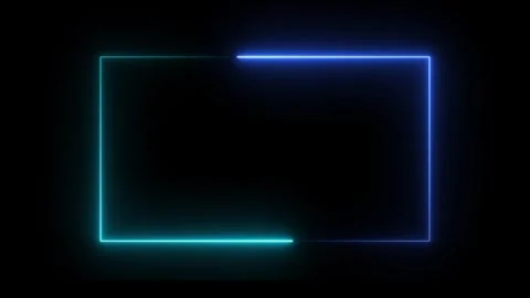 Neon rectangle frame animating with blue and cyan. Vidéo 331897211