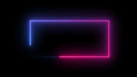 Neon rectangle frame Stock Footage 294697804