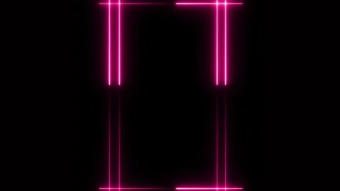 Neon rectangle frame glowing on black 動画素材 330760453
