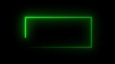 Neon rectangle frame icon animated video Stock Footage 294697846