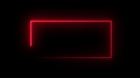 Neon rectangle frame icon animated video 스톡 동영상 294697850