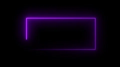 Neon rectangle frame icon animated video Stock Footage 294697852