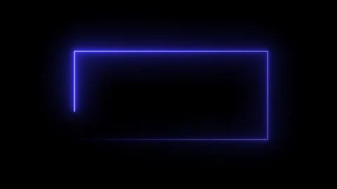 Neon rectangle frame icon animated video Stock Footage 294697857