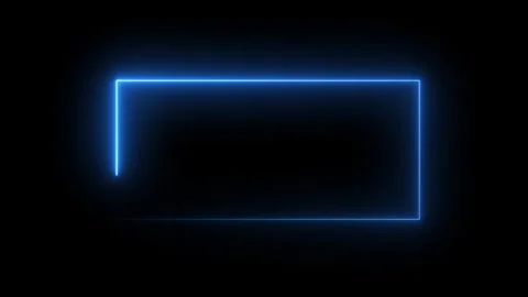 Neon rectangle frame icon animated video Stock Footage 294697861