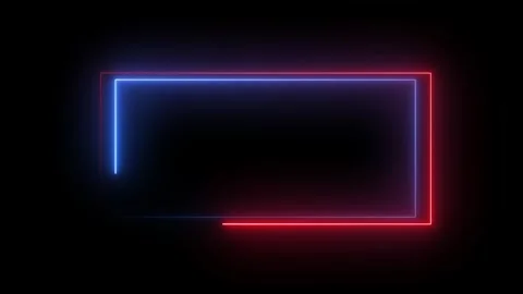 Neon rectangle frame icon animated video Stock Footage 294698194