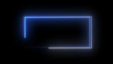 Neon rectangle frame icon animated video Stock Footage 294698200