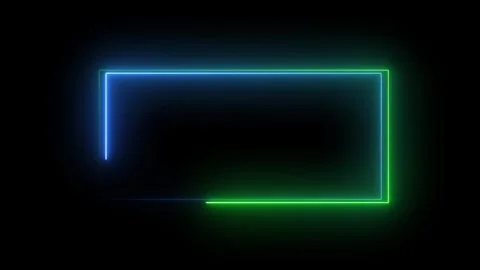 Neon rectangle frame icon animated video Stock Footage 294698205