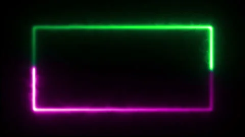 Neon rectangle frame with light trail endless animation background. Stock Footage 248619702